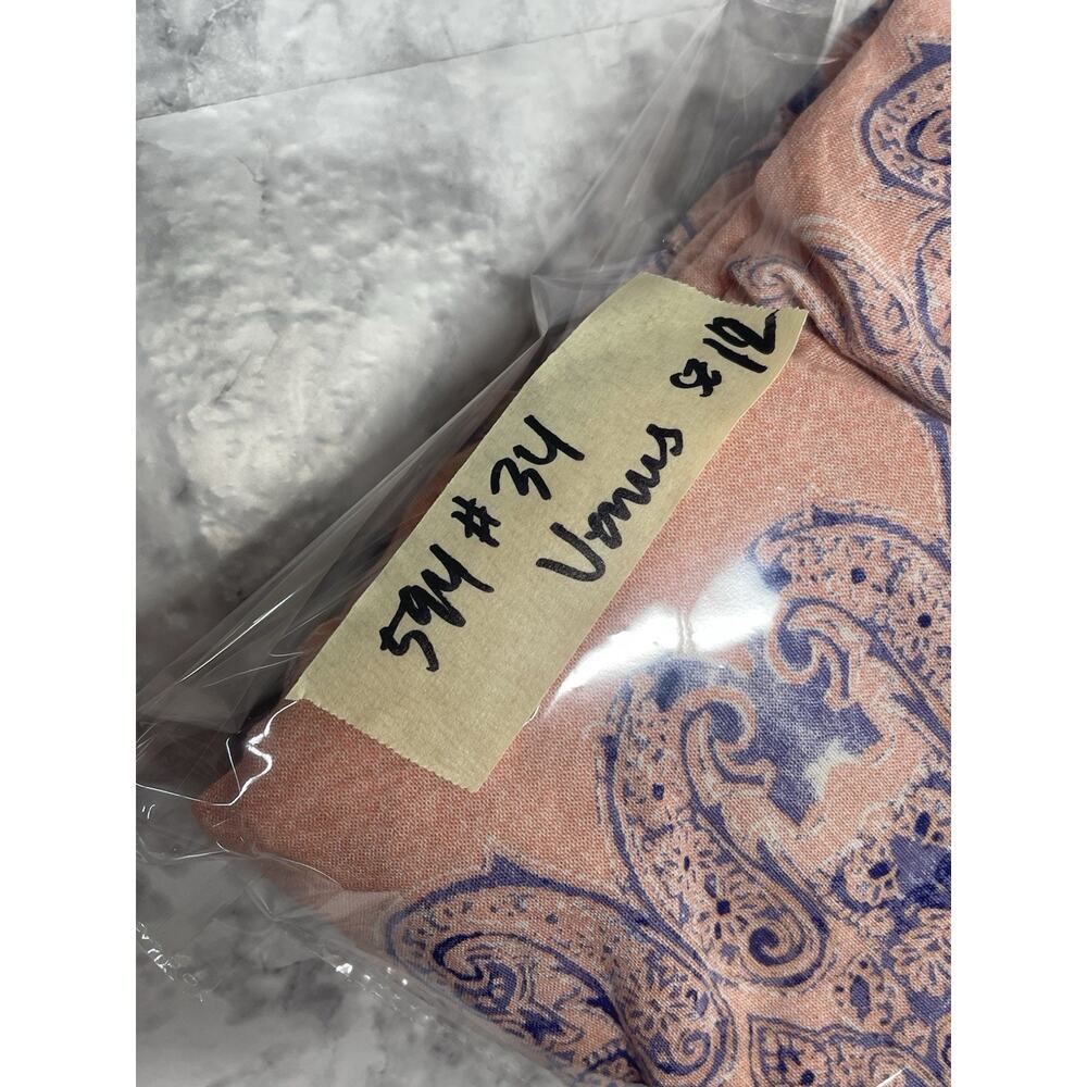 Babydoll flowy Paisley Maxi Dress 12 Boho Resort Tie Front Crossback Coral Blue - Picture 12 of 13